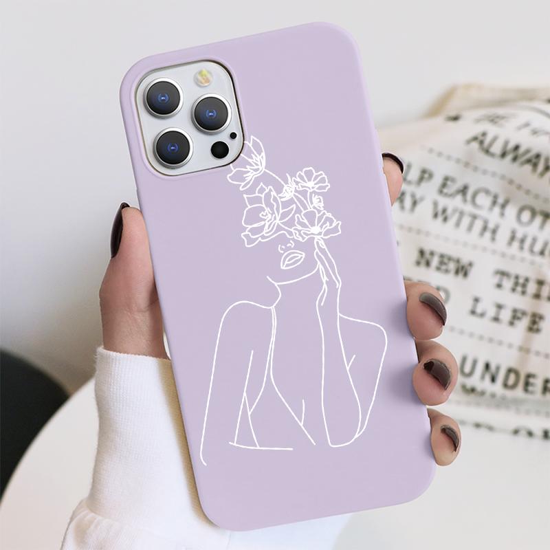 Abstrakte Blumen Kunst Linie Hülle Für Samsung Galaxy A51 A32 A31 A71 A21s A72 A12 A50 A22 A52 S20 FE S21 S8 S10 S9 Plus Ultra Hülle