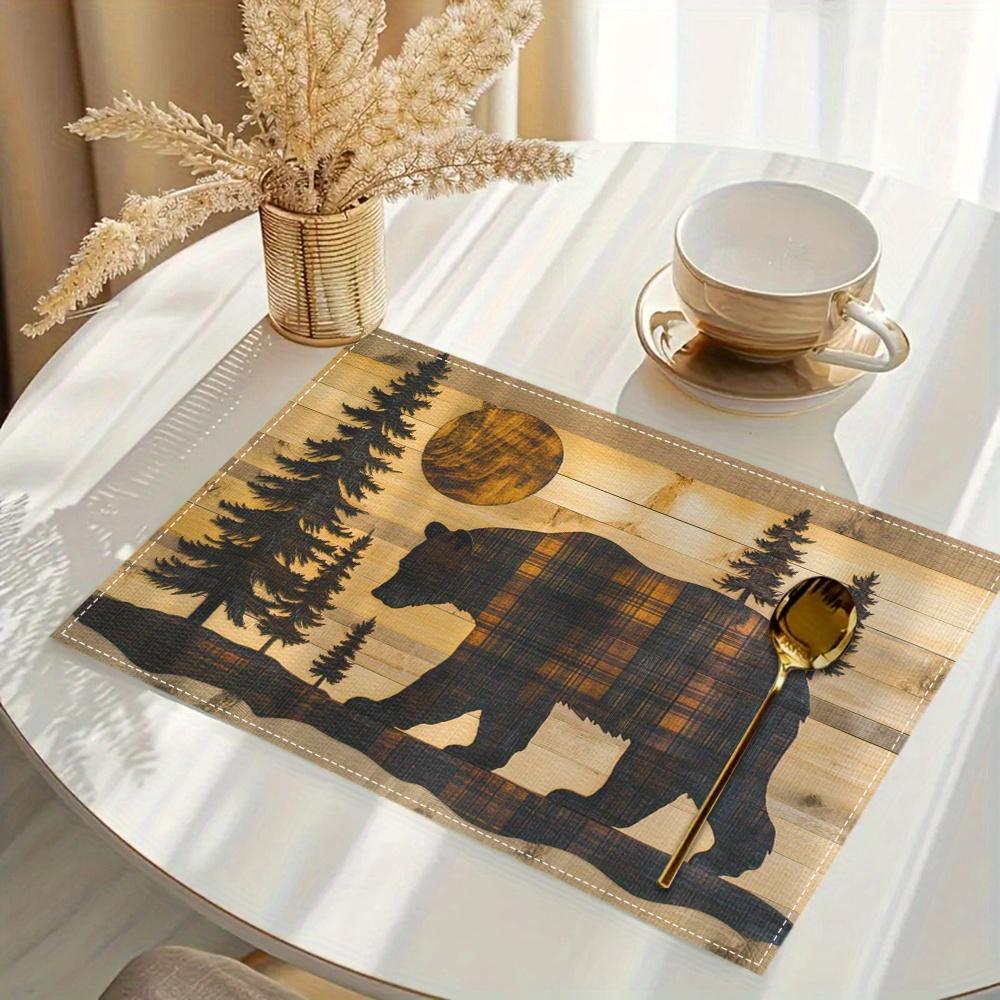 

6PC Ramadan Simple Flat Illustration with Color Printed Placemat - Washable Place Mats for Dining Table Holiday Parties 6PC 30X45cm