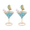 Amazon Cross-border E-commerce New Multi-color Goblet with Diamonds, Light Luxury and Versatile Earrings, Yiwu Jewelry Women