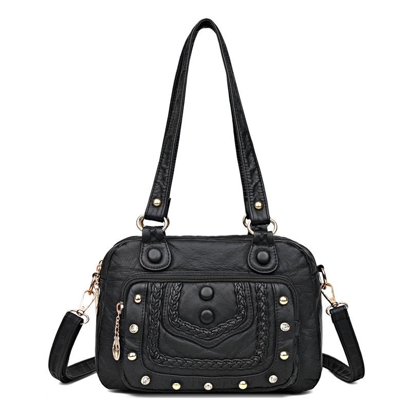 

Ретро плетеные заклепки для женских сумок для модных цветных блоков женская сумка подмышкой большая вместительная сумка через плечо двухслойная сумка