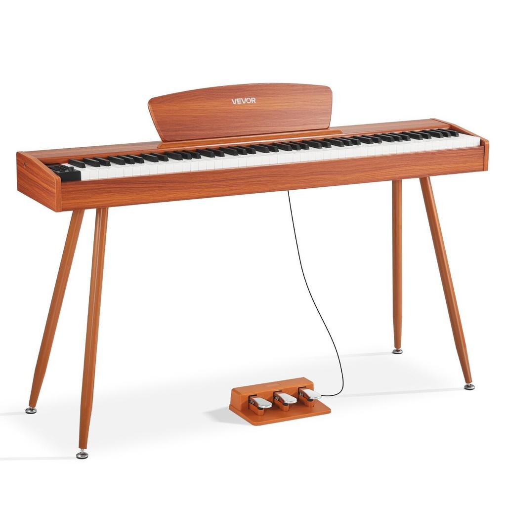 Weighted Digital Piano, 88 Keys Fully Weighted, Electric Piano Keyboard with Sheet Music Stand, Triple Pedal, Power Adapter, 280 Tones, Support