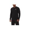 EA7 Logo Muster Schmal Geschnitten Rundhals Langarm T-Shirt Herren Oberteile Schwarz 8NPT28-PJVQZ-0208