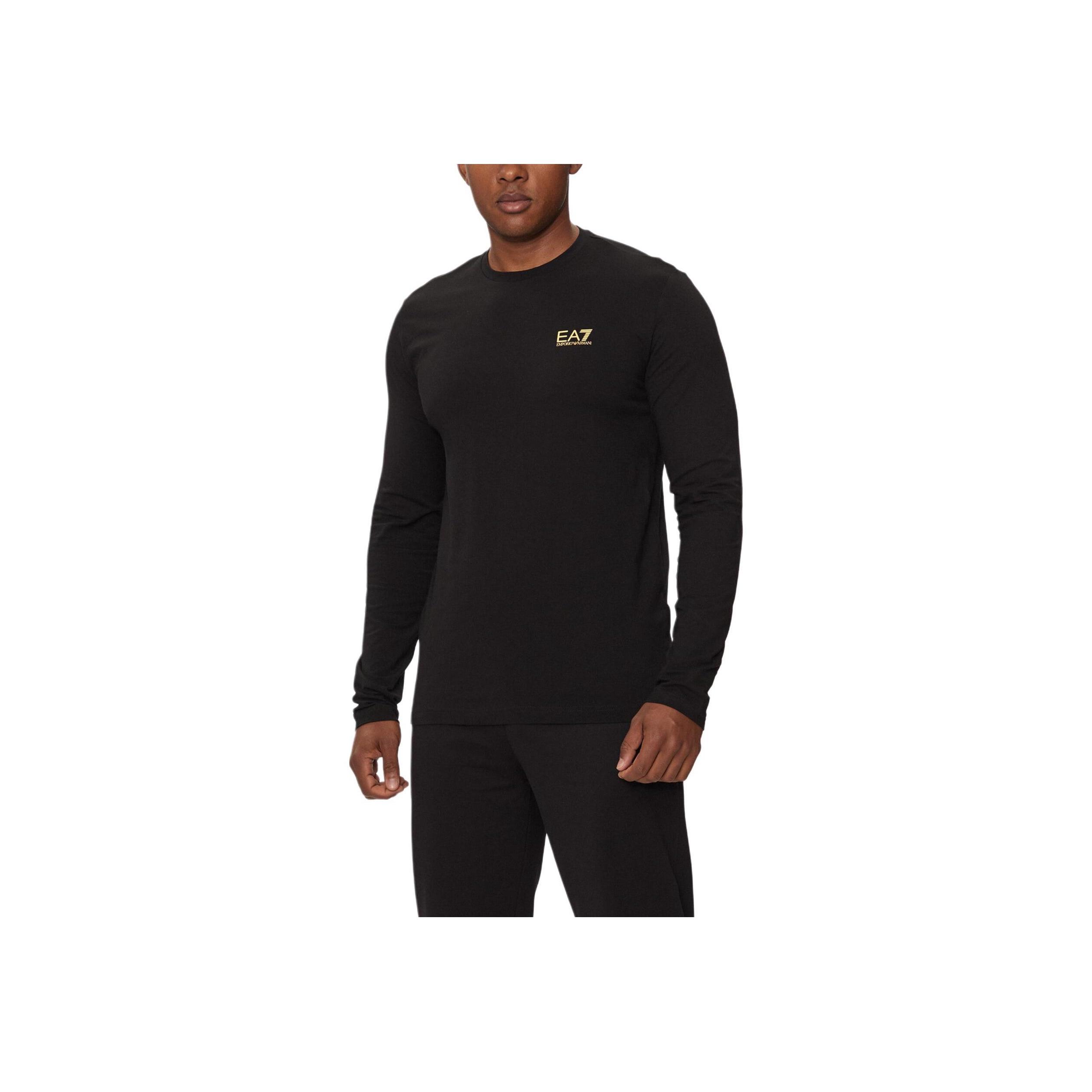 Emporio Armani EA7 Logo Patroon Slim Fit Ronde Hals Lange Mouwen T-shirt Heren tops Zwart 8NPT28-PJVQZ-0208 L black