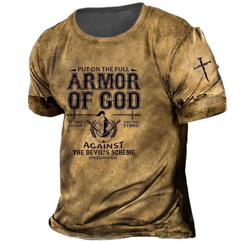 

Men s Unisex Templar Cross Letter Graphic Prints T Shirt Distressed T Shirt Short Sleeve T shirt 3D Print Crew Neck Shirt Vintage XL