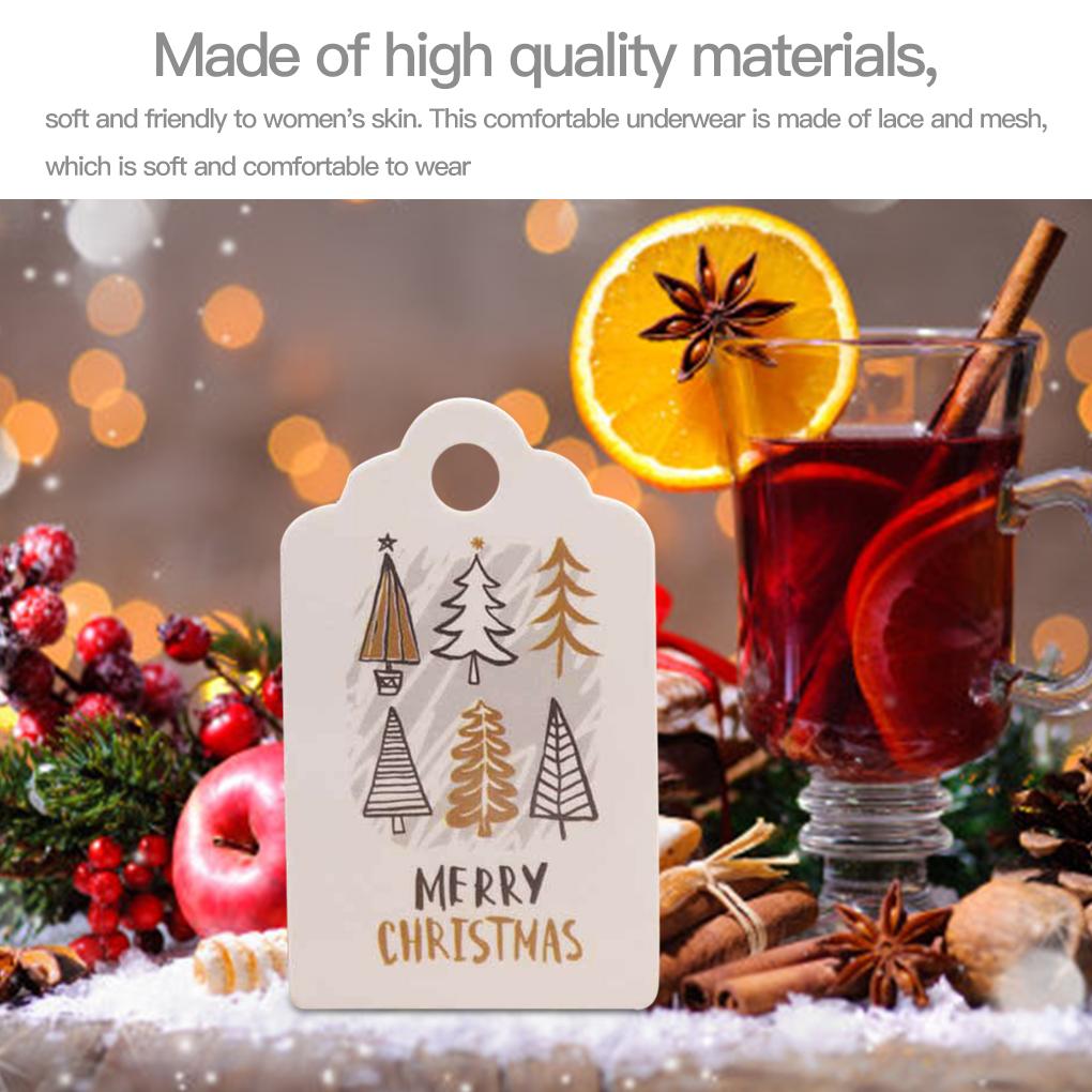 100pcs Merry Christmas Tags Kraft Paper Card Gift Label Tag DIY Hang Tags