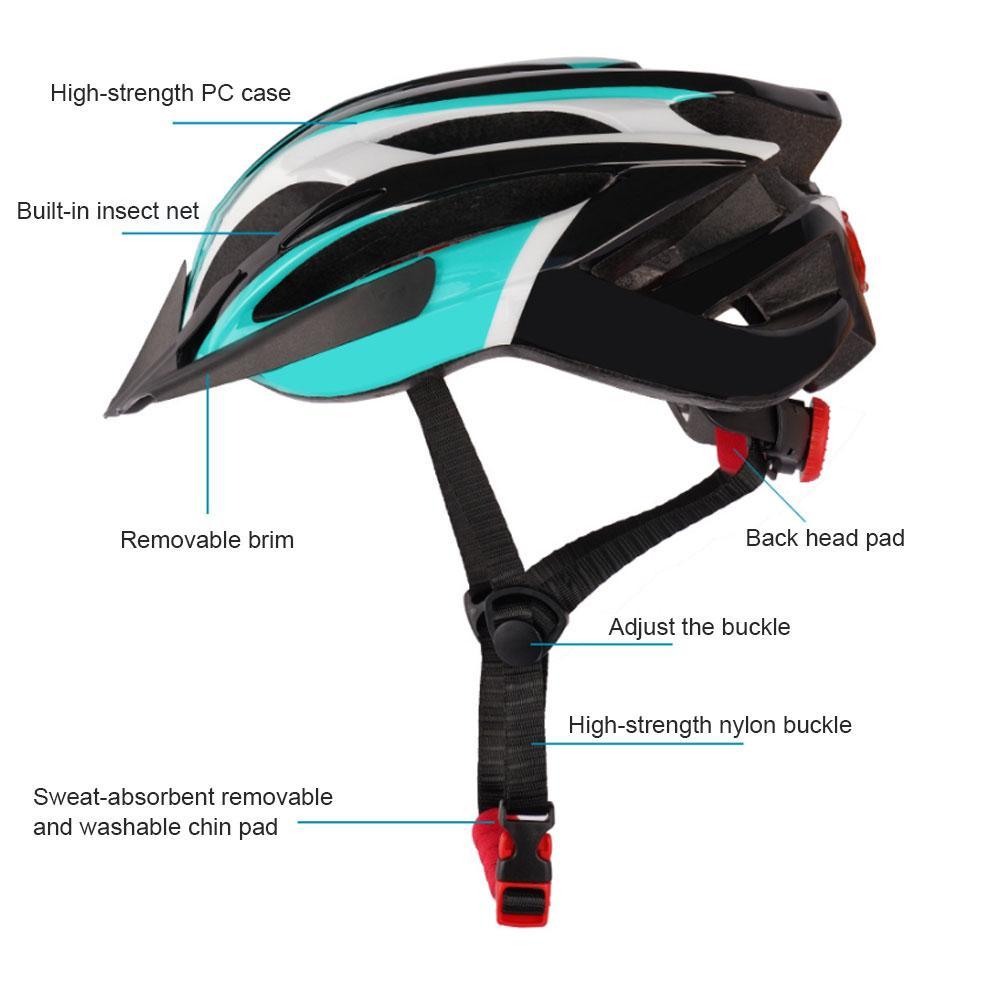 Bike Helmet Cycling Helmet with Led Rear Light Mountain Road Bike Helmet for Men Women