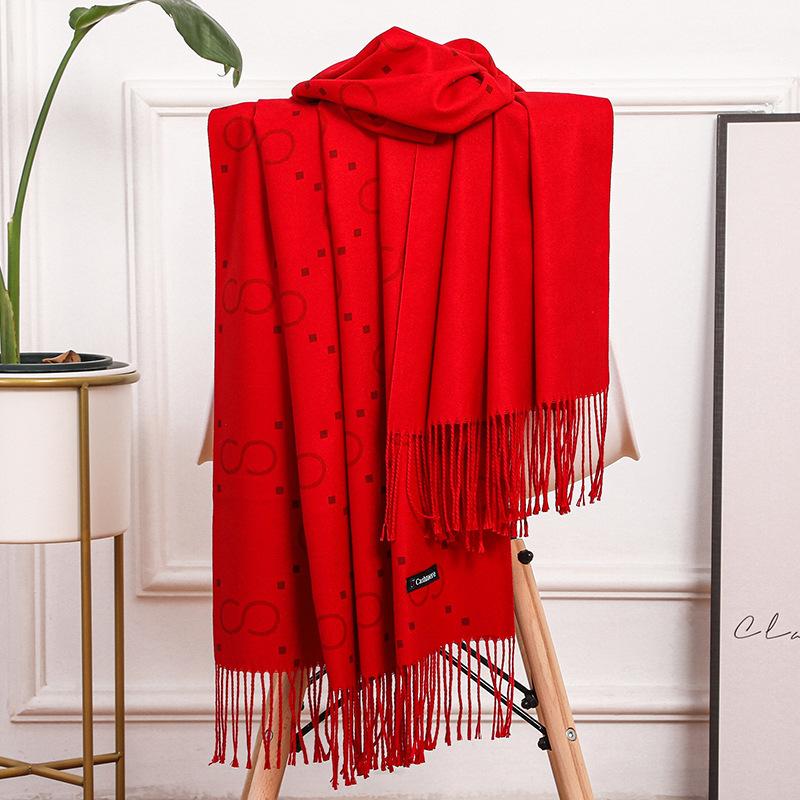 

Houndstooth Scarf Women s Autumn and Winter High End Wool Cashmere Scarf Versatile Cotton Printed Scarf 200*70CM