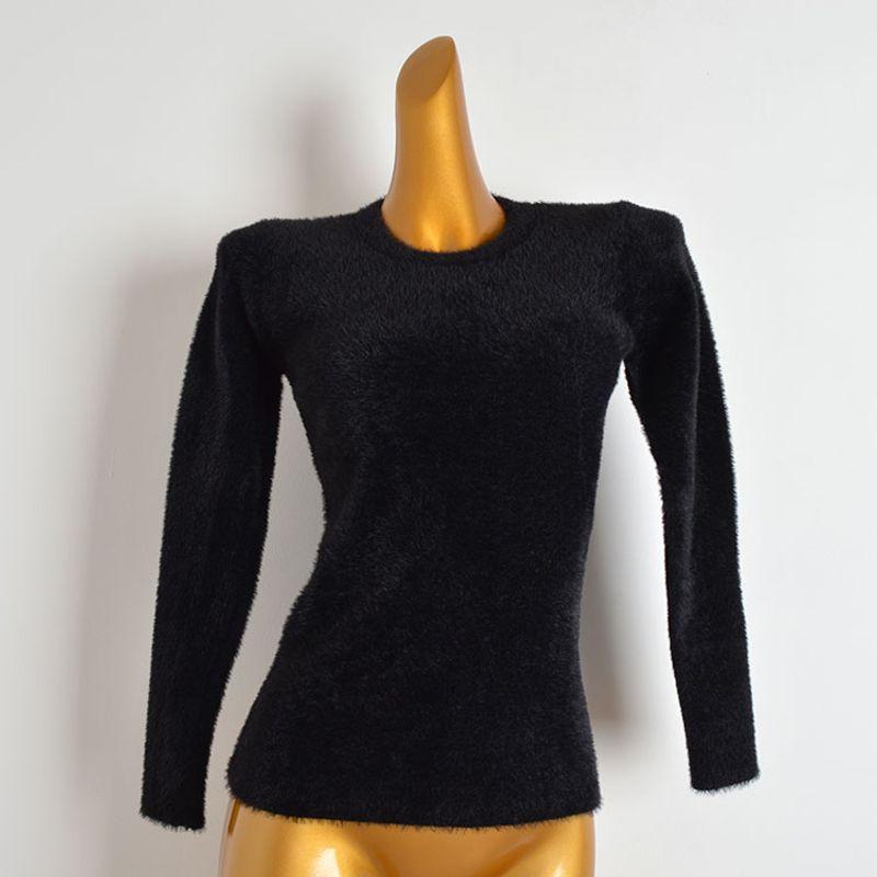 Fall and Winter New Arrival Anti-Mink Velvet Round Neck Long Sleeves Bottoming Shirt Sweaters Women's Clothing Silm Slimming Sweater Inner Wear Blouse