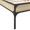 Bed Frame in Sonoma Oak Finish 200 x 200 cm Made of Particleboard and Metal
