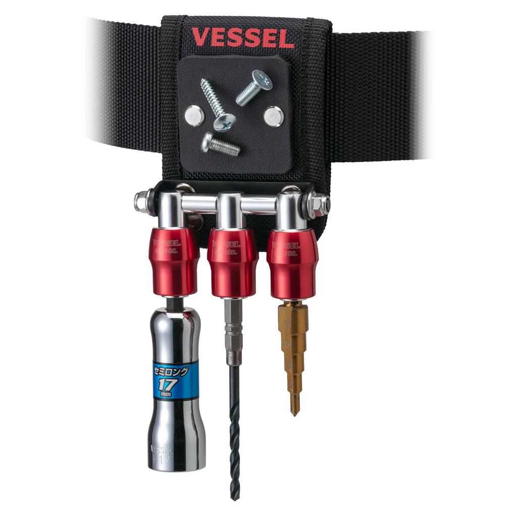 VESSEL Quick Catcher Triple Holder with Magnet, Black, QB-10MB3K