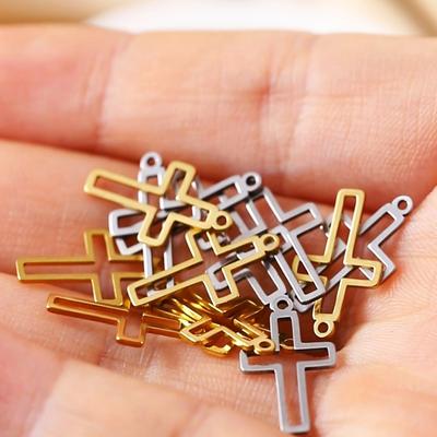 10 Stück Edelstahl Geometrischer Kreuzrahmen Ohrringe Charms Verbinder Halsketten Ohrringe Schmuckherstellung Zubehör Großhandel