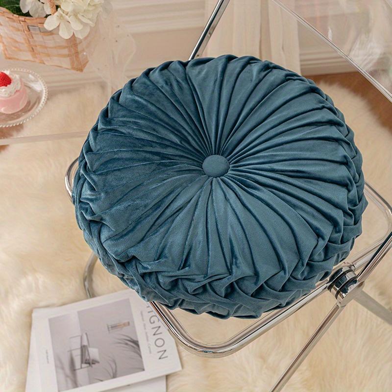 1 Piece Pumpkin-shaped Pillow, Pure Color Velvet Pillow, Suitable for Living Room, Circular Shape, Indoor Window Cushion