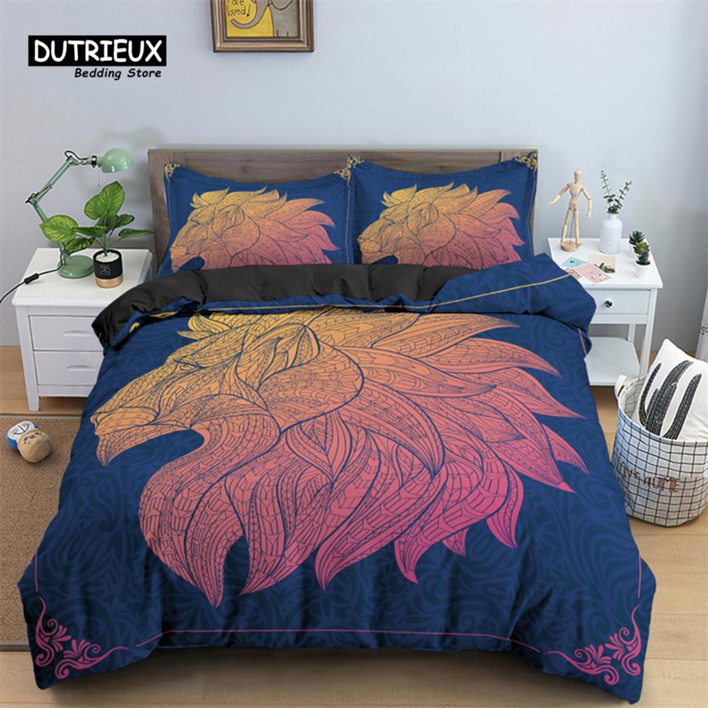 Animal Theme Duvet Cover  3D Shooter Print Bedding Set King Full For Kids Adult Microfiber Horse Comforter Cover With Pillowcase