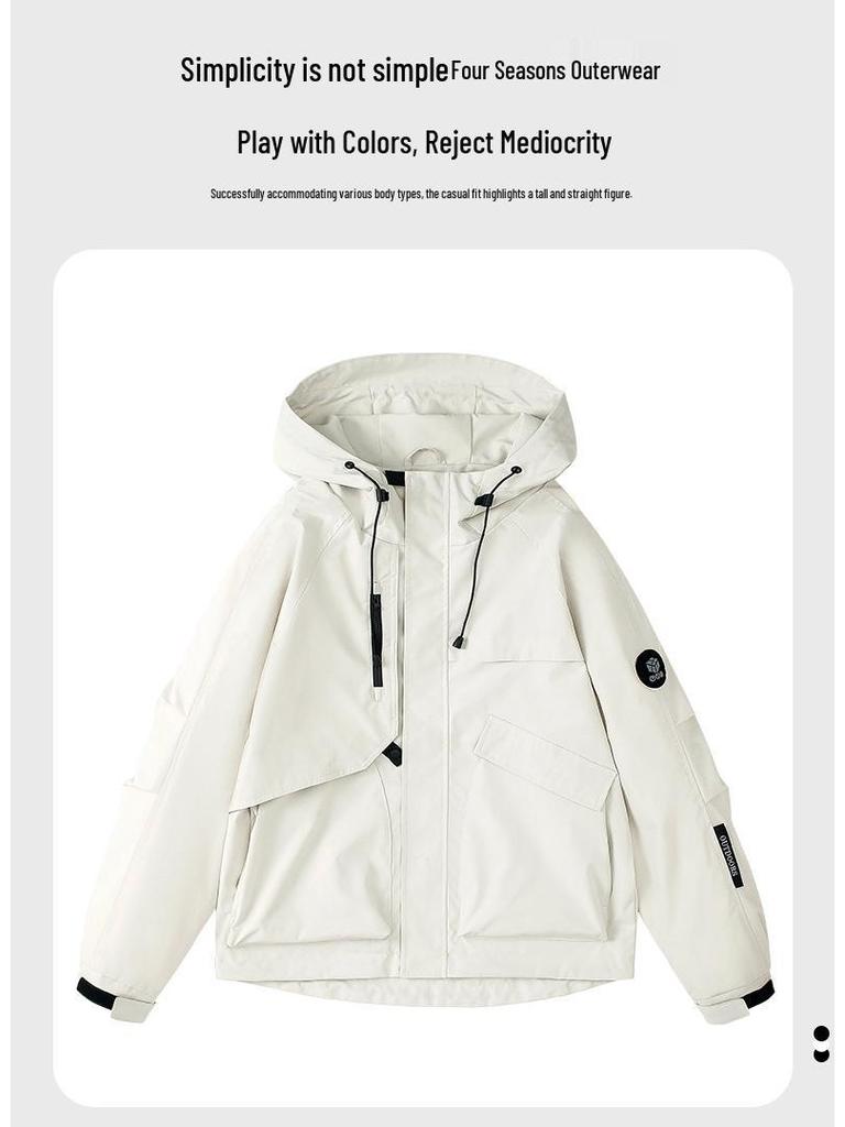 Men's Windproof Water-Repellent Mountain Jacket for Spring/Autumn - Ideal for Travel, Hiking, Cycling, Fishing, and Outdoor Sports