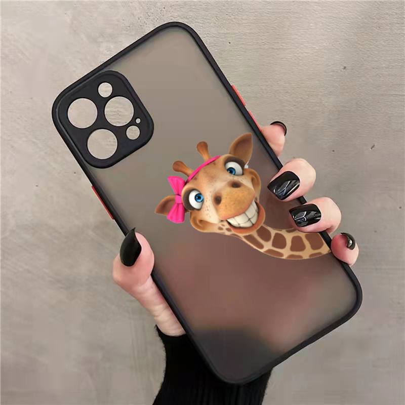 Žirafa zvíře roztomilé a vtipné Pouzdro na telefon matné průhledné Pro iphone 7 8 11 12 13 plus mini x xs xr pro max kryt