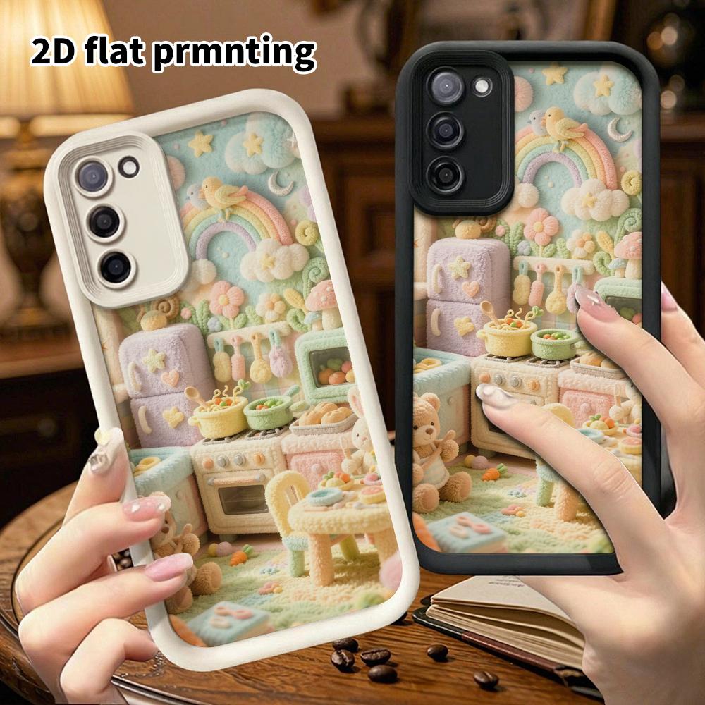 Phone Case: 2D Flat, Suitable for Samsung Galaxy A34 A35 M05 M06 S20 S22 S21 FE Plus 5G Protective Case, Little Doll Kitchen, Perfect Christmas and Ha