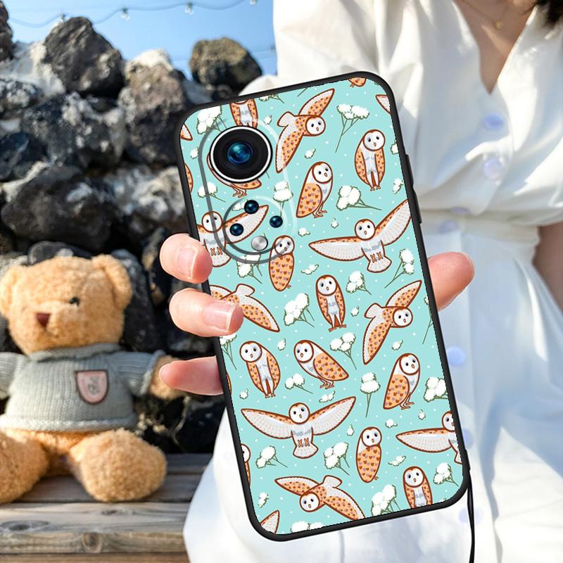 Cute Owl Cartoon Cover For Honor Magic 6 5 Lite Pro 50 70 90 Honor X8b X9b X6 X7 X8 X9 X6a X7a X9a X8a Case