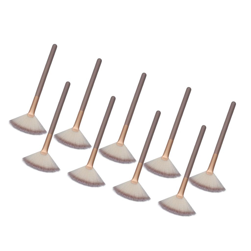 9 Stück Weicher Fächerpinsel für das Gesicht Make-up Pinsel 3 Farben Aluminiumhülse Gesichtsapplikator Pinsel für Familie