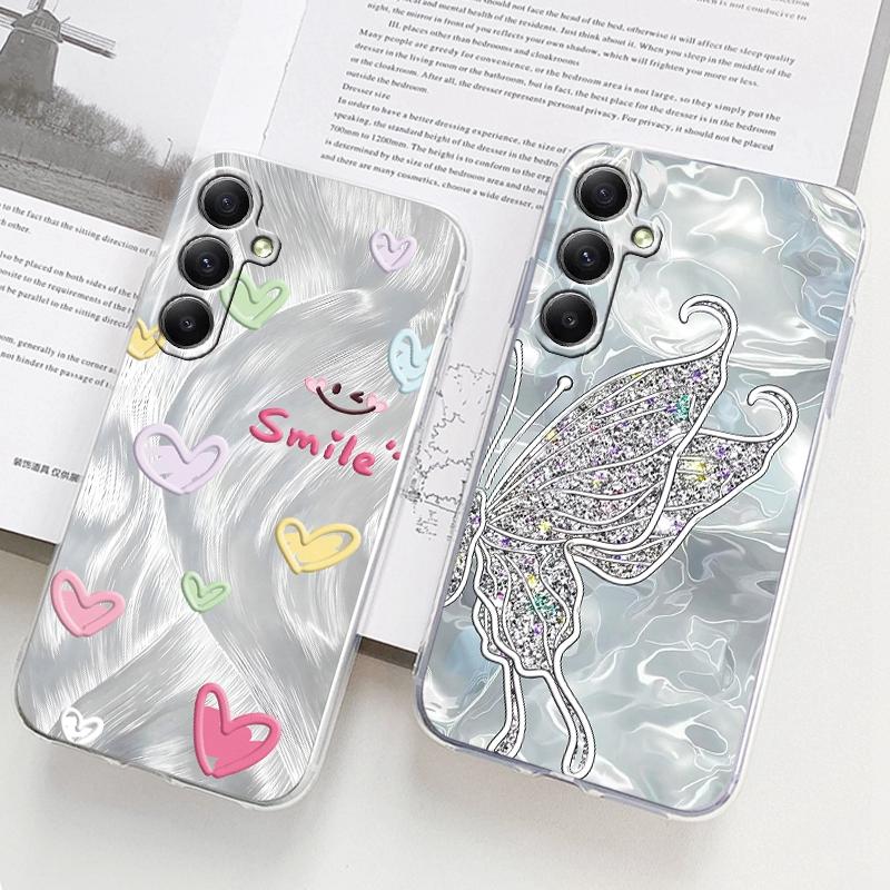 Fashion Cute Heart Phone Case For iPhone 15 Samsung S25 Ultra A55 S24 FE A16 Xiaomi Redmi Note 14 13 Pro 14C Huawei Honor 200 Shockproof Matte Cover