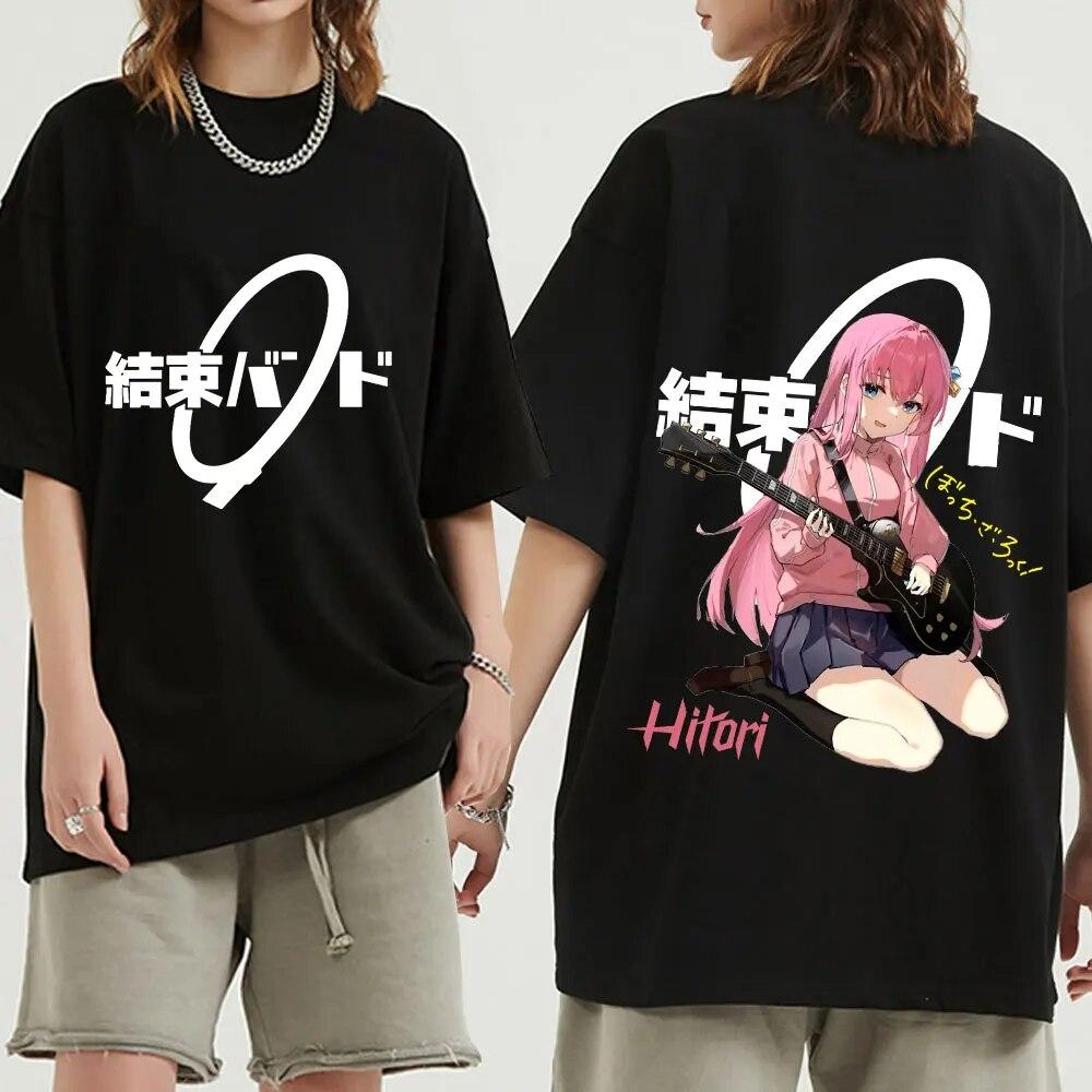 Sevimli Komik Anime BOCCHI THE ROCK Gotoh Hitori Grafik T-shirt Yaz Unisex Kadın Büyük Boy Unisexga Tees Unisex % 100% Pamuk Tshirt