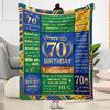 70th Birthday Celebration Blanket Comfortable Suitable for Couch Office Chair Office Four Seasons Universal Playful Design