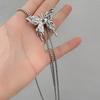 Popular Geometric Sweater Necklace  Color Butterfly Pendant Adjustable Stainless Steel Chain Punk Hiphop Jewelr Gift