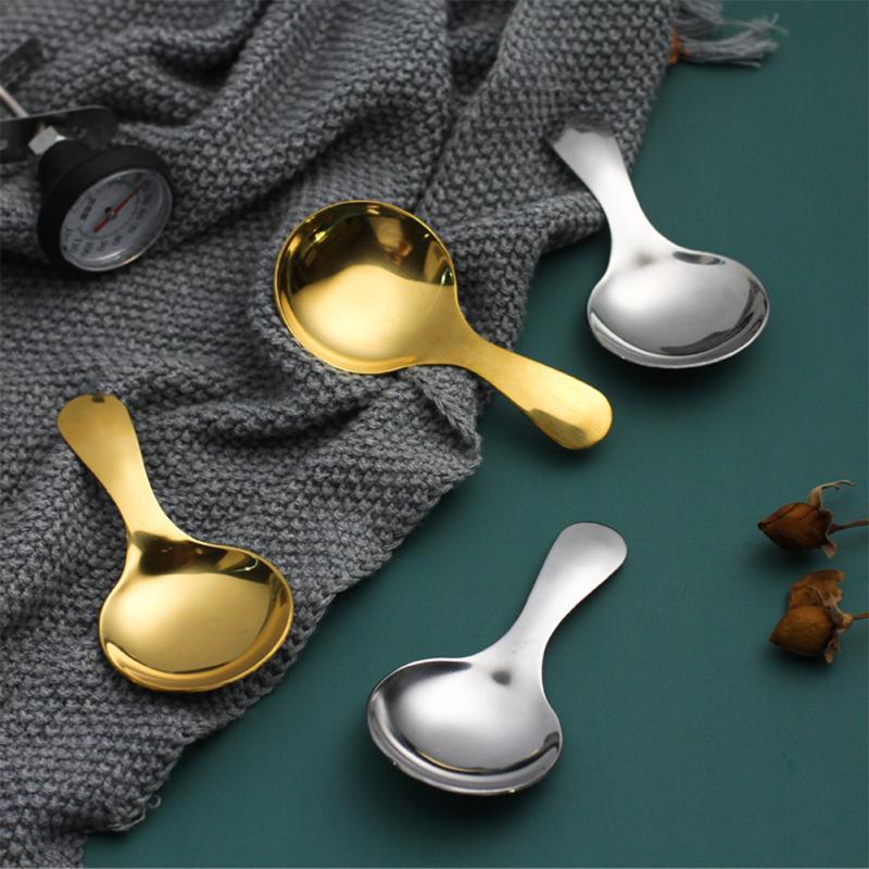 304 Stainless Steel Short Handle Dessert  Spoon Sugar Salt Spice Spoon Kitchen Tools