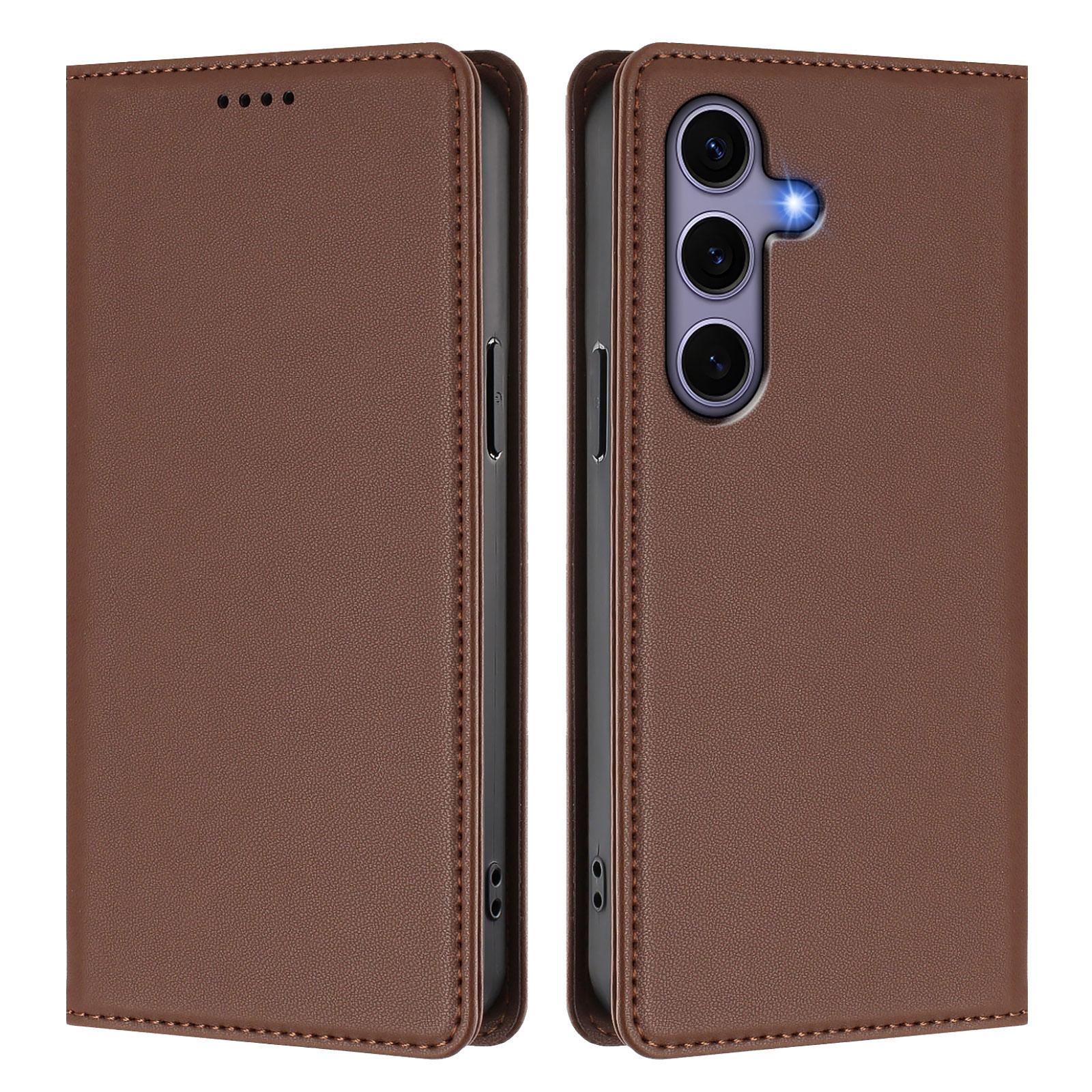 For Samsung Galaxy S24/Galaxy S25 Leather Wallet Case Magnetic Closure RFID Blocking Phone Cover