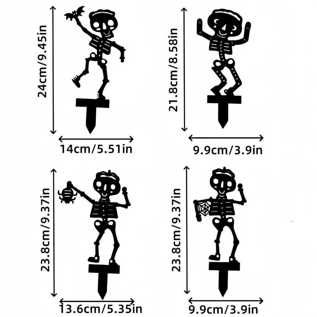 Outdoor Halloween Dancing Skeleton Metal Garden Silhouette