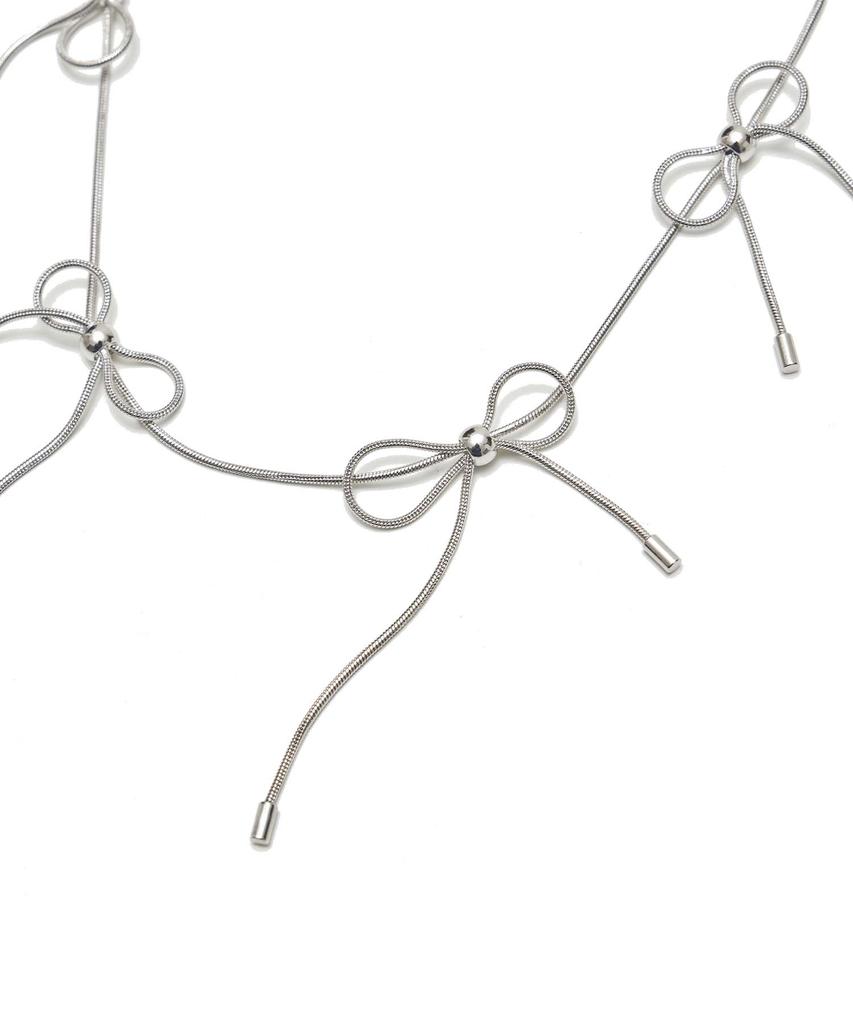 Lotsyou Ribbons Bon Chain Necklace Silver