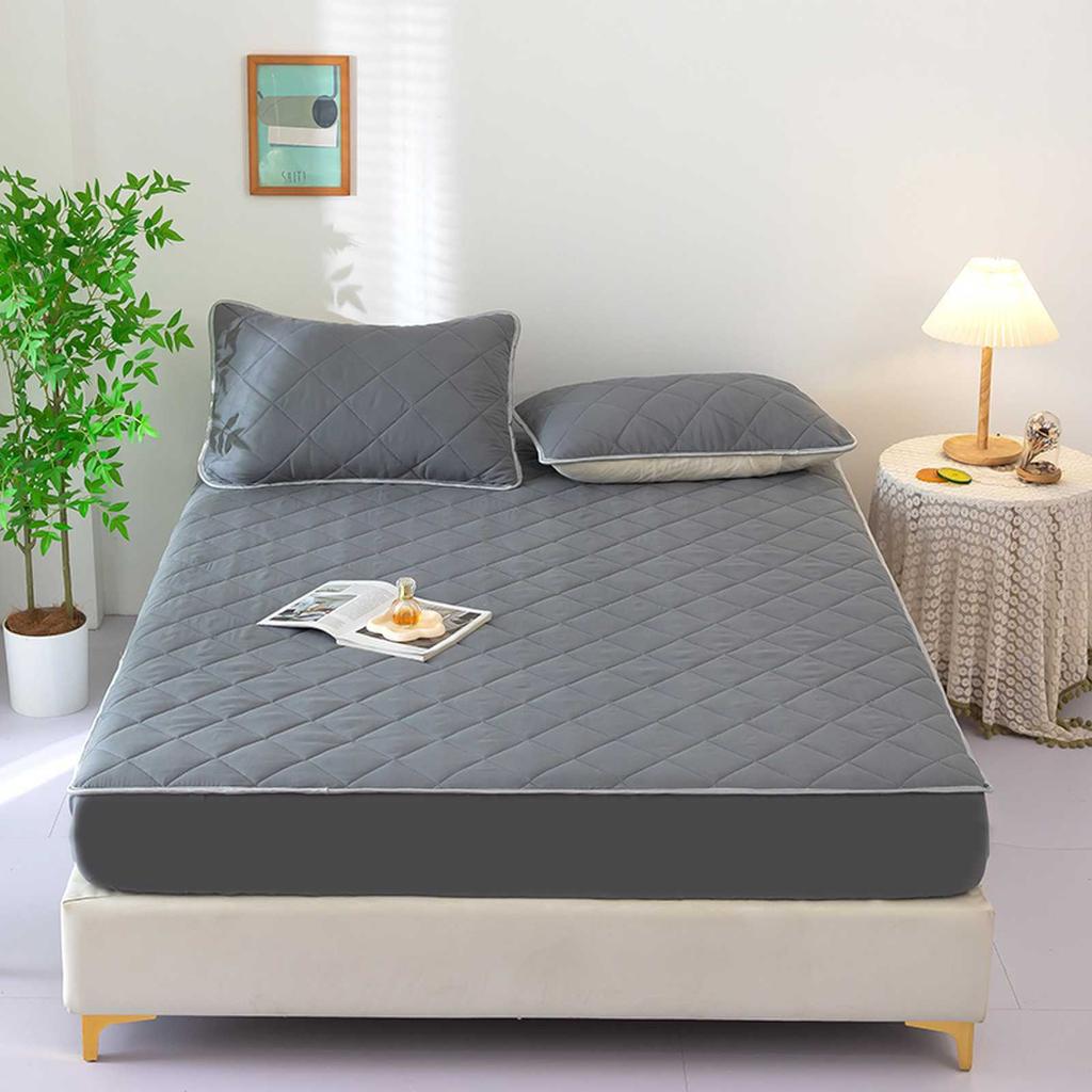 Machine Washable Single Thickened Bed Cover Quilted Mattress Protector