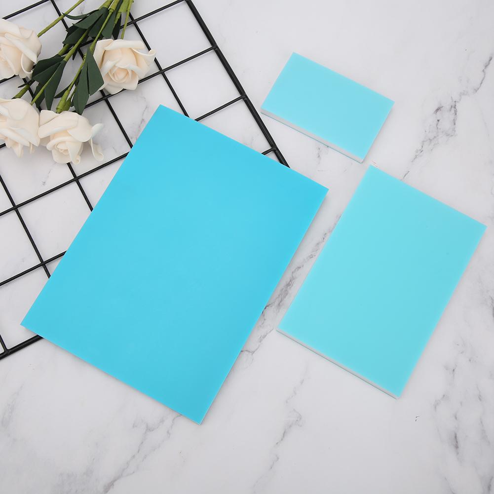 Trojvrstvý gumový blok pro razítkování, gravírování, vyřezávání, PVC gumový blok modrý bílý modrý