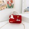 Butterfly Knot Stylish Girls Handbag Pearl Shoulder Bag For Children With Design Cute