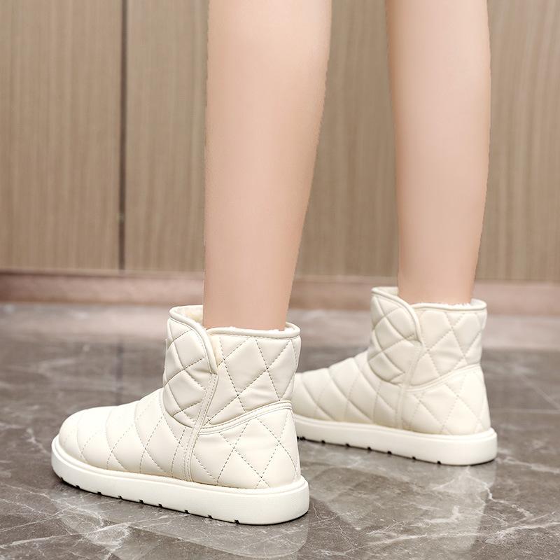 2025 Woman Snow Boots Slip-on Plush Warm Simple Women Cottom Shoes Outdoor Non Slip Waterproof Works Shoes Ankle Boots Versatile