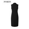 Ports Women's Elegant Double-Breasted Sleeveless Midi Dress