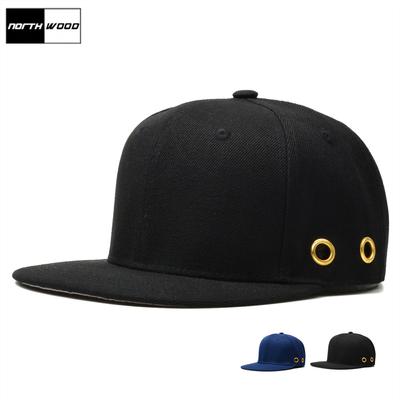 Gorras Snapback de Hip Hop Color Negro Sólido para Hombres Mujeres Sombrero Snapback para el Sol al Aire Libre Tamaño Ajustable 56-60 cm