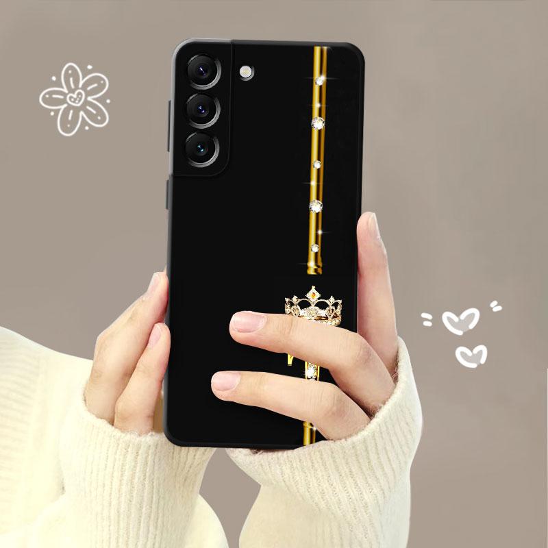 Phone Case For Samsung Galaxy S23 S22 S21 S20 Fe Ultra S10 S9 S8 Plus Note 20ultra 10plus Cover Diamond Crown Queen King Letter