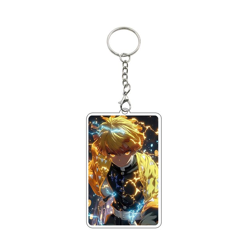 Fashion Anime Acrylic Keychain Accessories Tomioka Giyuu Kanroji Mitsuri Nezuko Cartoon Car Charm Pendant Gifts Toys Wholesale