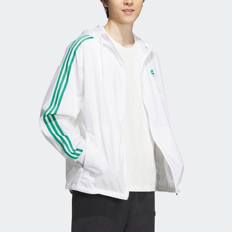 Adidas Neo Essentials Windbreaker With Three-Stripe Colorblock Unisex Outerwear White IA4963