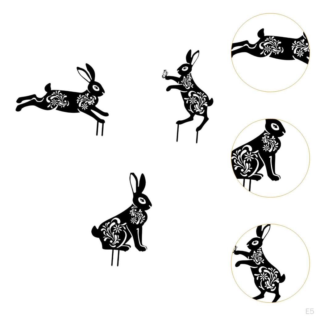 3 Pieces Animal Shape Garden Stakes Cute Lawn Ornaments for Patio Yard