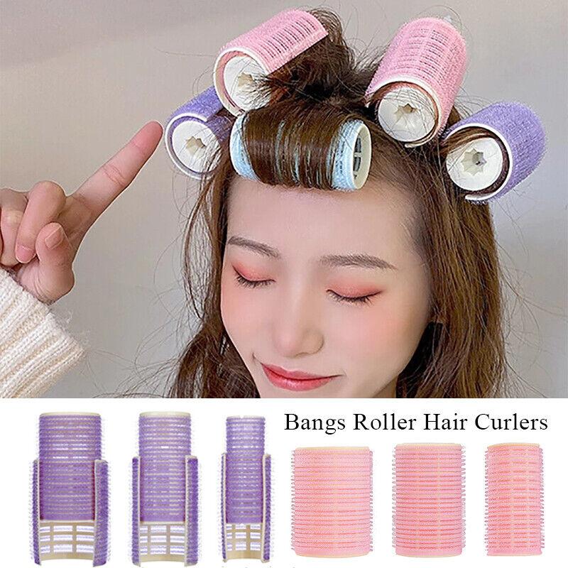 2Pcs/Set No Heat Hair Curlers Self Grip Hair Roller Heatless Lazy Bangs Curler ~
