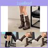 Stilvolle Retro Knielange Plateau-Absatz Damen Westernstiefel Für Herbstmode