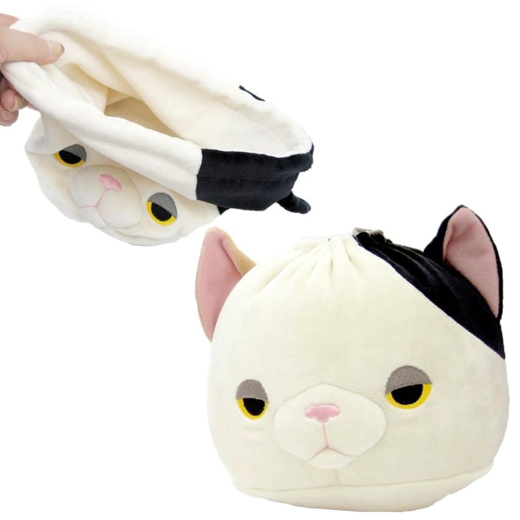 Shinada Global Mochi Neko Drawstring Pouch, Hachiware, Small, MONK-0120H