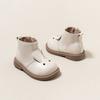 Kids Girls Boots Flat Non Round Toe Side Zipper Boots Plush Warm Comfortable Cartoon Children Booties