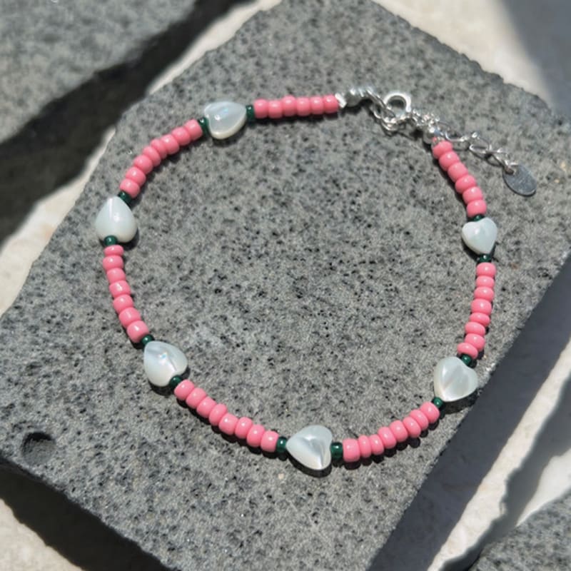 KIETIMOOR Pink Moor Bracelet Silver Pink Mother-of-Pearl Bracelet (Silver925)