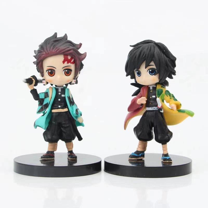 Q VersionAnime Demon Slayer Kimetsu No Yaiba Figure Kamado Tanjirou Action Figure Agatsuma Zenitsu Nezuko Warrior PVC Model Toys