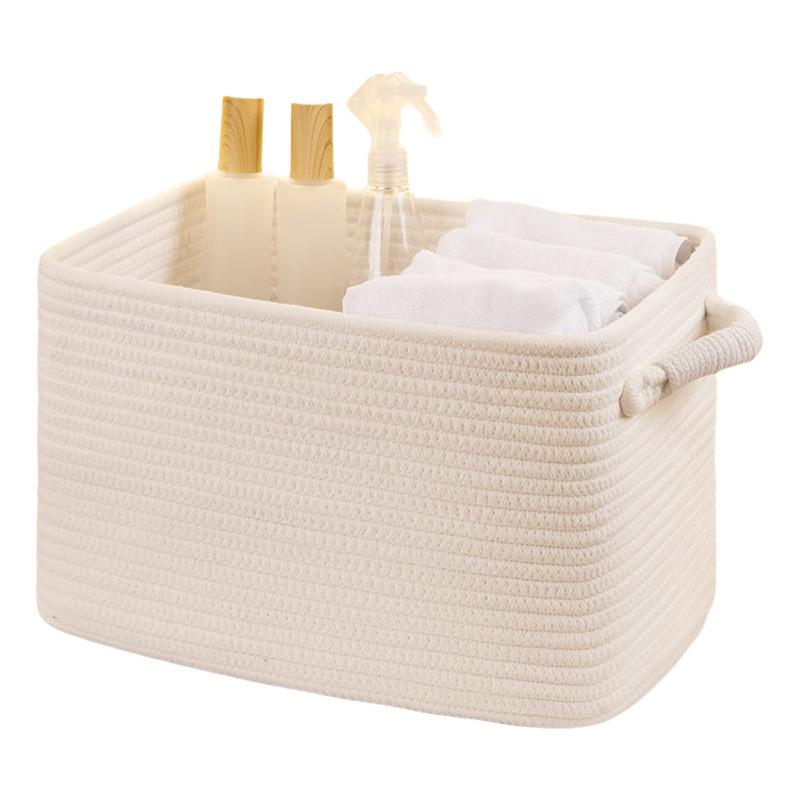 Εξαιρετικά Μεγάλο Χειροποίητο Καλάθι Αποθήκευσης από Βαμβακερό Σχοινί - Πτυσσόμενο Καλάθι Ρούχων για Καθημερινή Χρήση