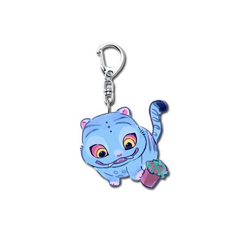 Anime Movie KPop Demon Hunters Derpy Tiger Acrylic Double-Sided Keychains Keyring Phone Chain Accessories Fans Gift