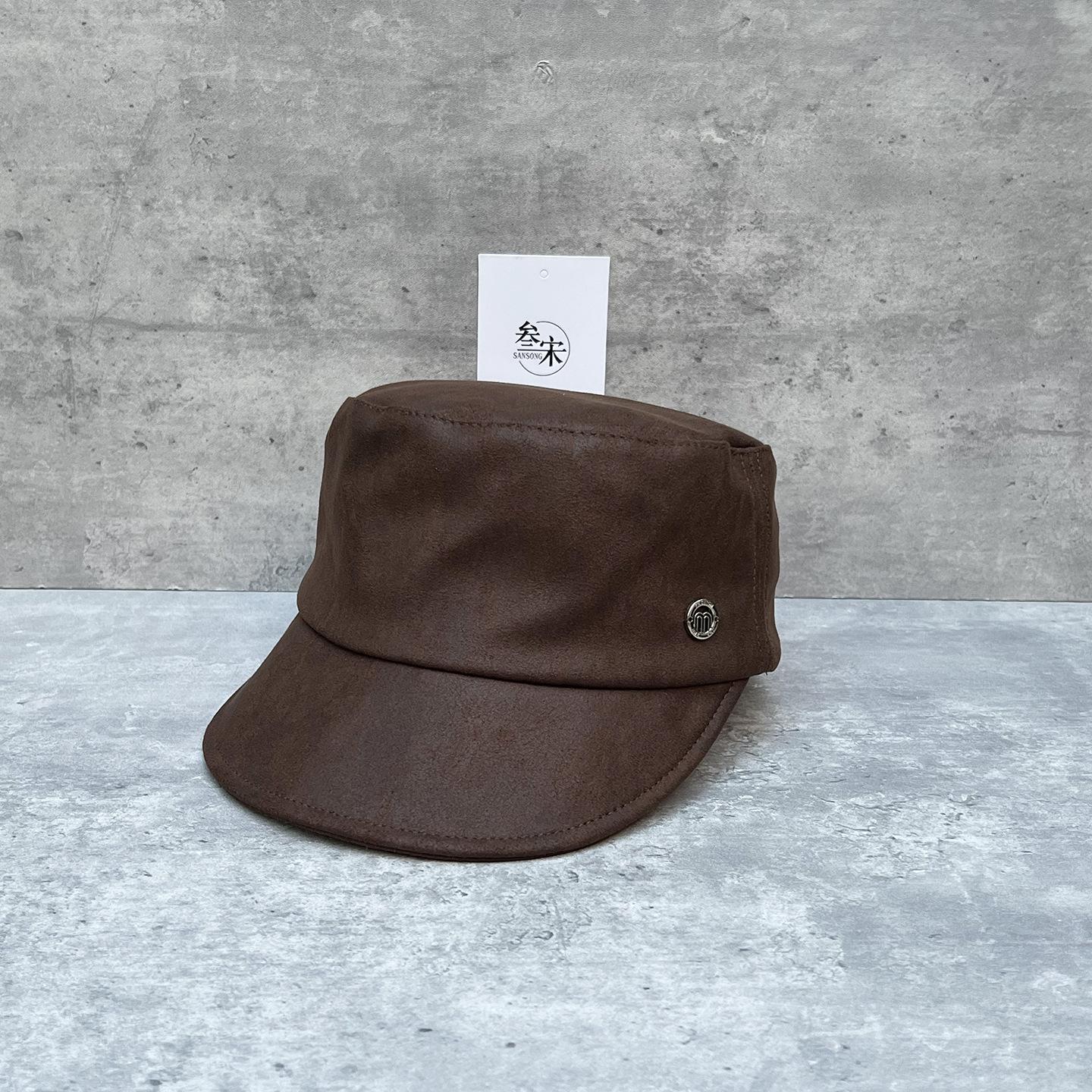 Ретро Замшевое Ощущение Плоская Верхушка Кепка-Новостийщик Женское Лицо Маленькая Черная Шляпа Ретро Цилиндр Шляпа для Верховой Езды Ins Стиль M（56-58cm）