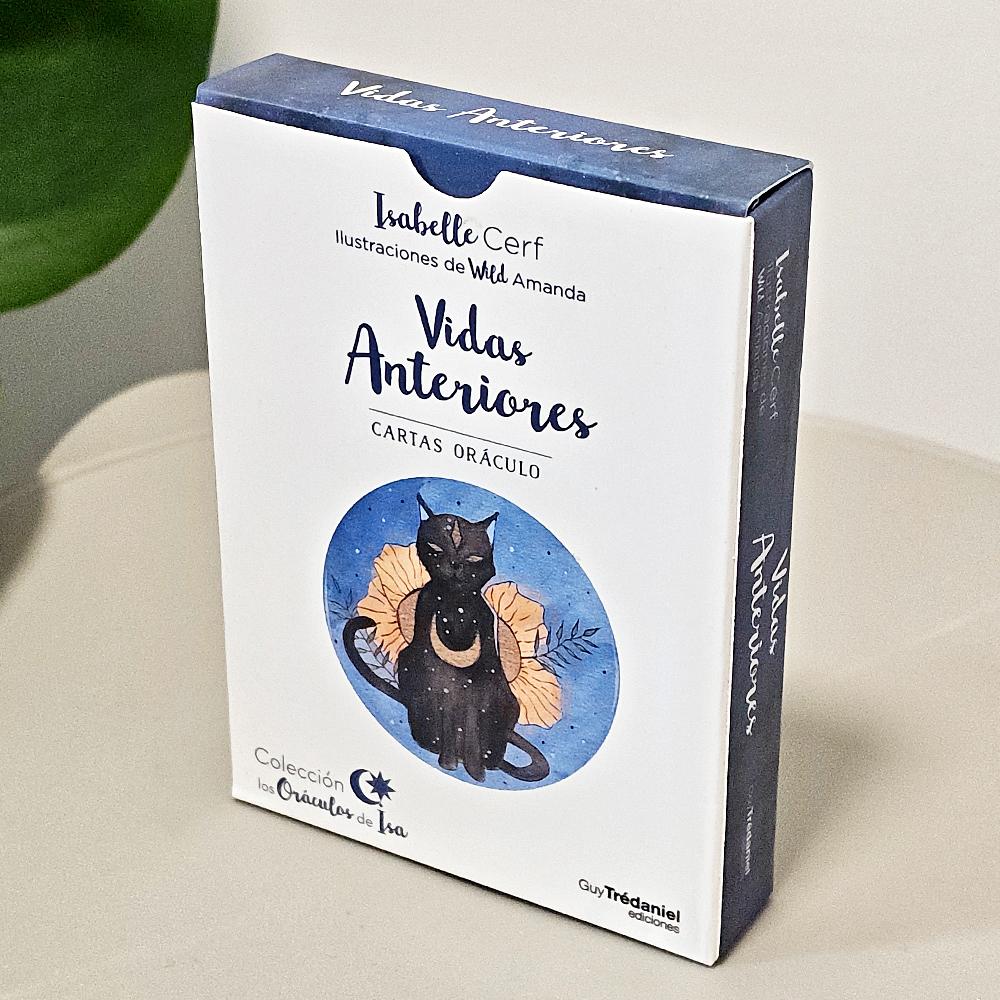 42 Pcs Vidas Anteriores Oracle Cards 10.5*7.5cm Spanish Edition, Past Lives Deck for Karma Soul Healing Double-Sided Embossed